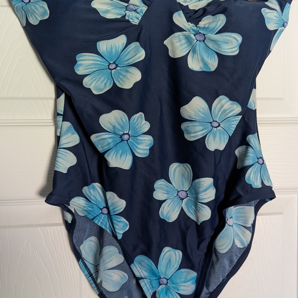 Floral Blue One Piece Swimsuit